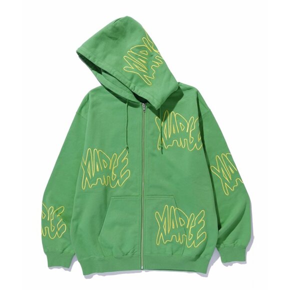 X Large Green Zip Up Hoodie Men's - Picture 1 of 5